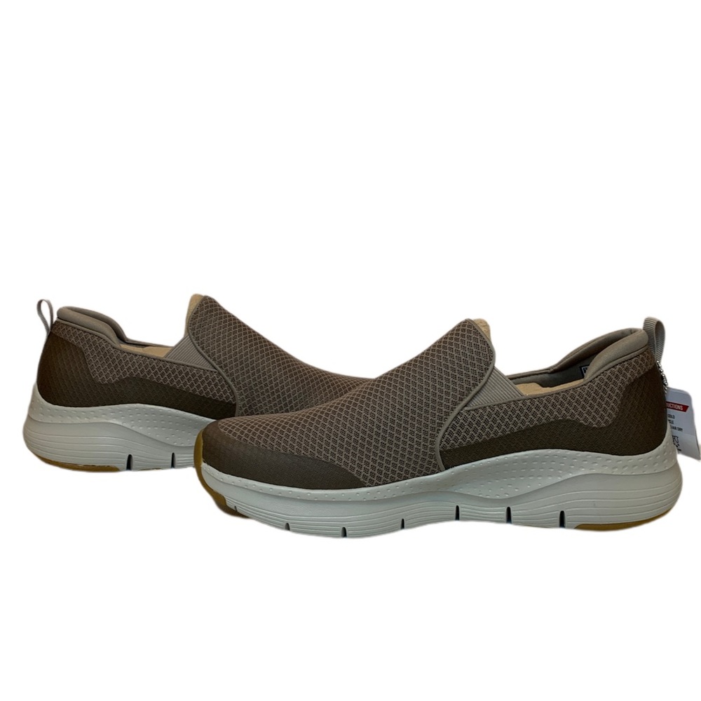 Skechers ARCH FIT BANLIN 232043/TPE Taupe Brown Slip On Walking Shoes Mens Sz 13 - Picture 9 of 11